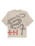CROWNEDBYFAITH “FAITH” chain graphic tee
