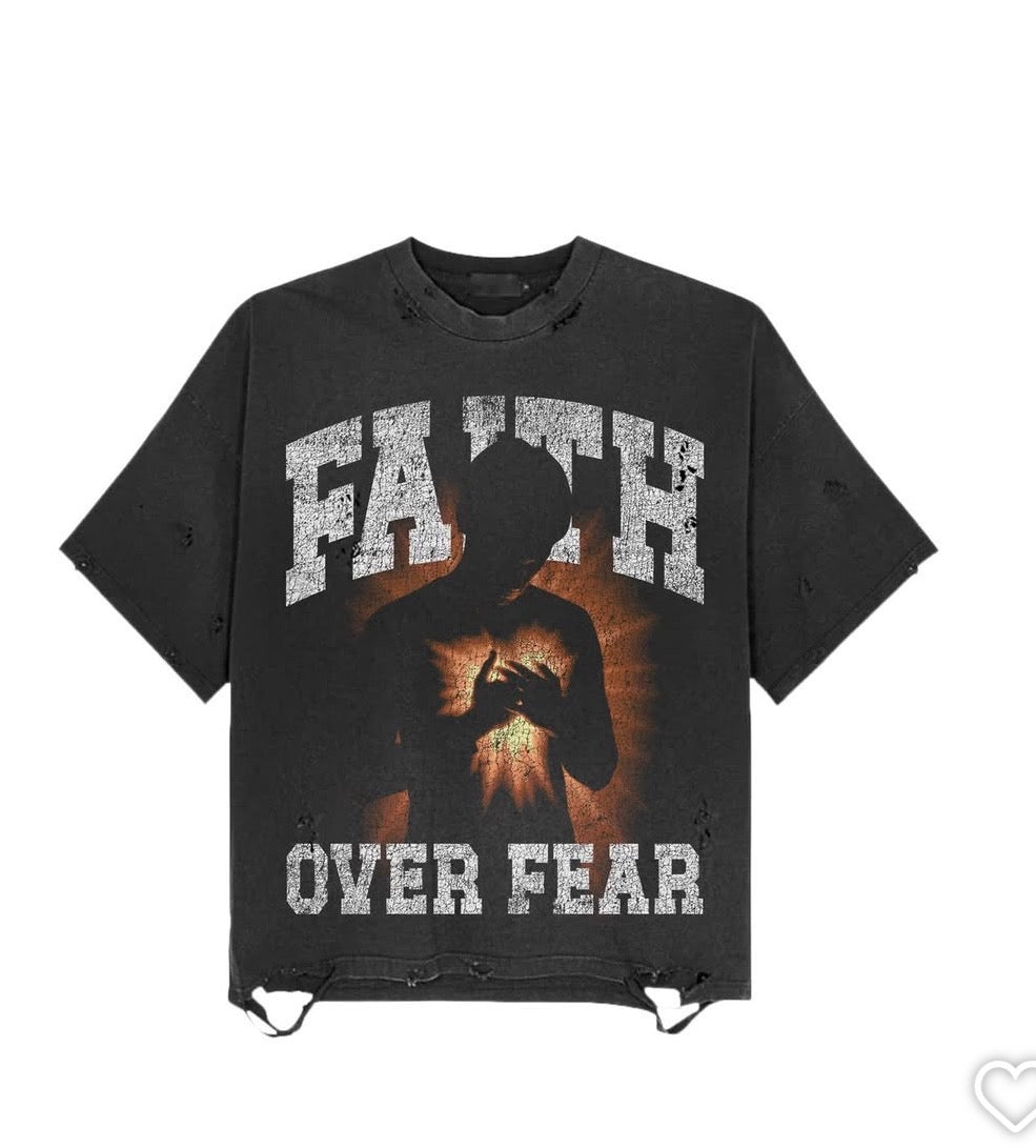 CROWNEDBYFAITH “FAITH OVER FEAR” Tee shirt